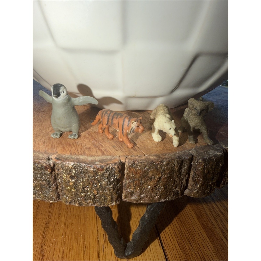 Micro Mini Safari Animals Set Of 4 Soft Rubber Like Detailed Play Set Wildlife